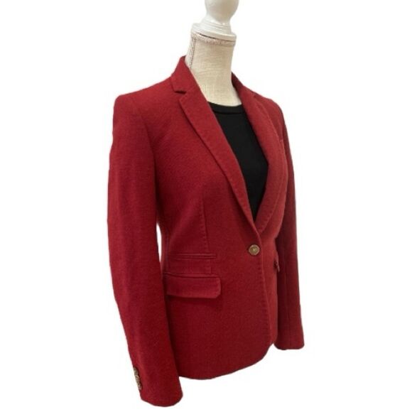 Massimo Dutti Wool Blend Brick Red Blazer Jacket Size 6US - Picture 2 of 9
